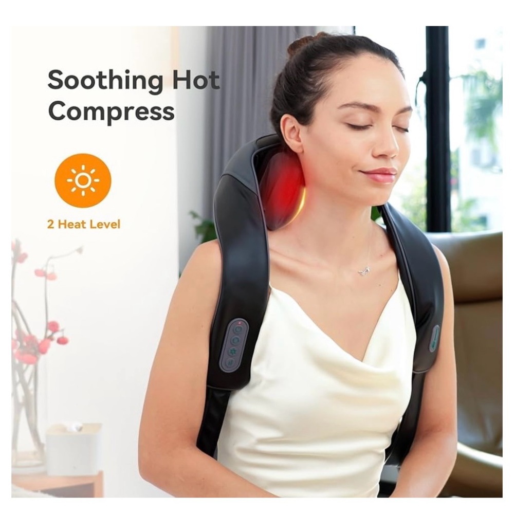 Cordless Neck Shoulder Massager with Soothing Heat back, neck, shoulder  New - Picture 3 of 8